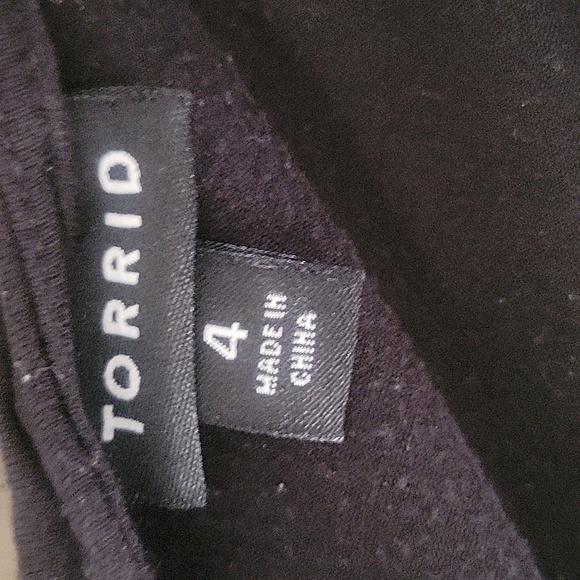 TORRID Solid Black Ponte V-Neck Skater Dress Women's Plus Size 4 Long Casual - Picture 7 of 9